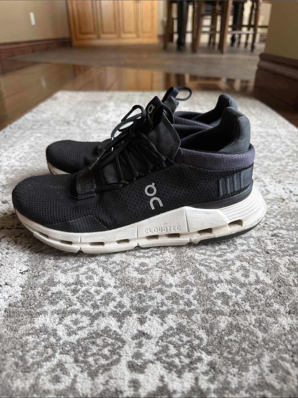 On Running Black and White Women’s Cloudtec Running Sneakers